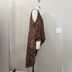 Seven 7 asymmetrical chiffon sheer top sz L